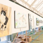 鏡野ドームに展示された中学生の作品