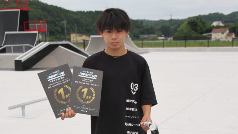 国内公式戦2連勝を飾った谷本君＝岡山県美作市で