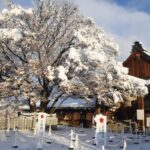 白く染まった出雲大社美作分院