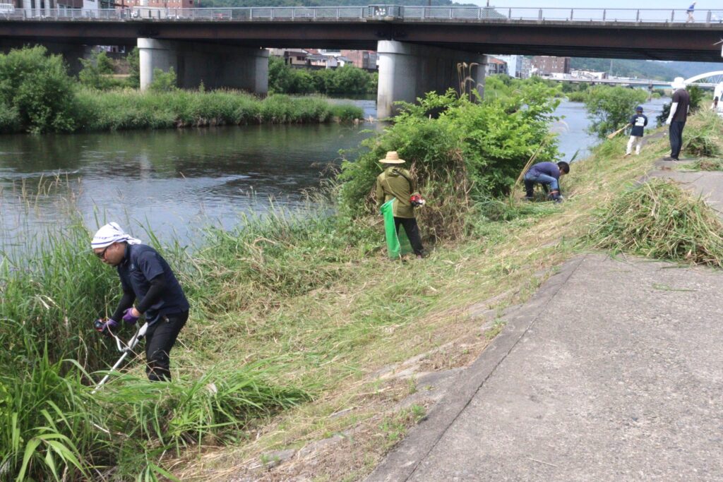 津山納涼ごんごまつり主会場となる吉井川河岸緑地公園