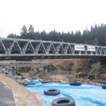 仮設工事が完了した大石大木山橋