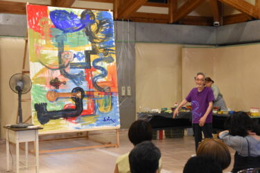 金太郎をテーマに　絵本作家・田島さんの展示会　ライブペインティングも／岡山・勝央町