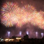 サーキット上空に咲いた大輪=岡山県美作市で