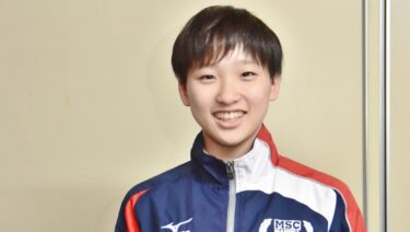 ジュニアオリンピックカップバタフライ50メートル、100メートル競技で5位に入賞した芦田選手