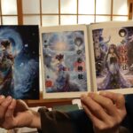 中谷神社の新作の御朱印帳（左）と限定御朱印=岡山県鏡野町で