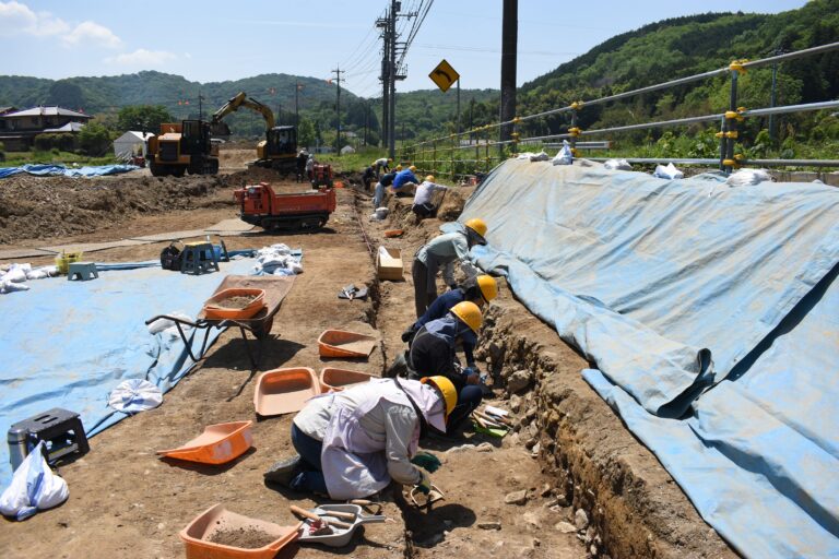 本年度の福田湯田遺跡の発掘調査=岡山県津山市で