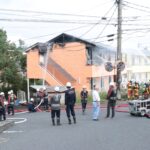 山北のアパートで発生した火災=岡山県津山市で