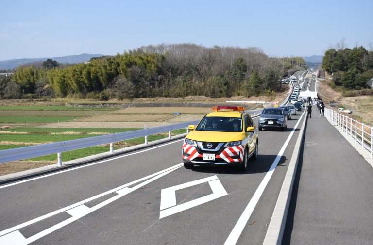 完成した県道・西一宮中北上線のバイパス工区