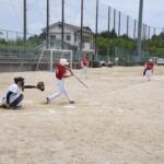 熱戦が繰り広げられた決勝（津山クラブｰダイサン）=岡山県津山市で