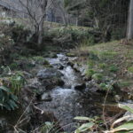 源流域ならではの澄んだ水が流れる小川