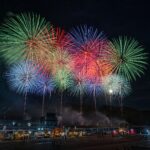 昨年の花火大会の様子=岡山県美作市で
