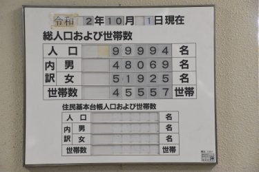 津山市　住民基本台帳に基づく人口発表