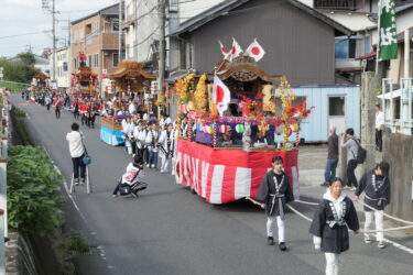 だんじり9台出動　「津山まつり」高野神社　「浦安の舞」奉納も／岡山・津山市　