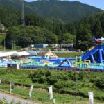 今年もお目見えした県北最大級のウォーターパーク=岡山県新見市で
