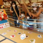 勝央図書館、子どもの読書推進に向けた夏休みのイベント、スタッフ手作りの釣りゲーム