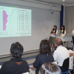 地域創生学の成果を発表する生徒たち=岡山県津山市で