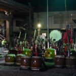 迫力の演奏を披露した津山鶴丸太鼓