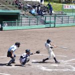 津山工―井原戦＝22日、津山スポーツセンター野球場