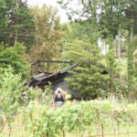 美咲町中垪和の火災現場＝岡山県美咲町で