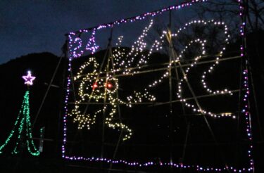 竜が体をうねらせる姿　LEDライト約2400球で浮かび上がる　明るい飛躍の新年を願い／岡山・津山市