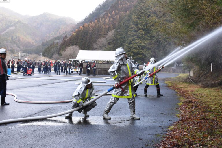 文化財を火災から守るための防火訓練=岡山県津山市で