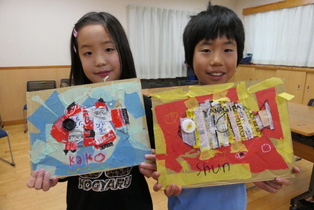 完成した魚を模した飾り
