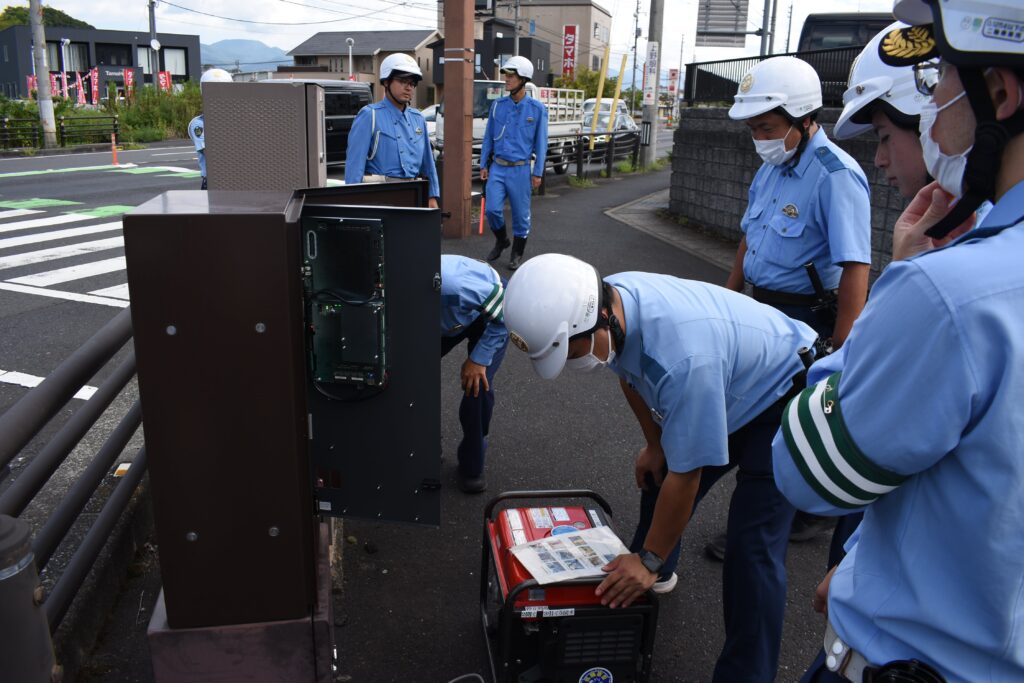発電機を使用した制御機の復旧訓練