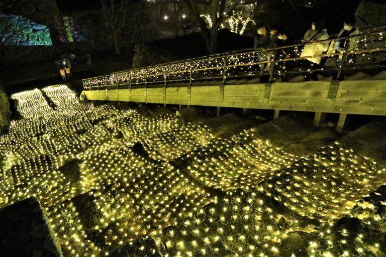 「津山城ナリエ」のイルミネーション