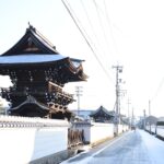 雪化粧した岡山県津山市の城西地区