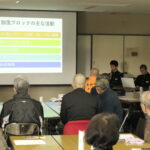 1年間の活動を報告する各ブロック代表=岡山県津山市で