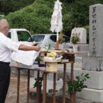 芦田林弘氏の墓所での祝詞奏上